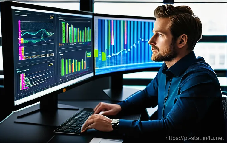 통계분석가의 평균 경력 기간 - **Prompt: The Constantly Evolving Data Professional**
    "A dynamic, medium shot of a data professi...